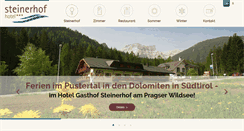 Desktop Screenshot of hotel-steinerhof-pustertal.com